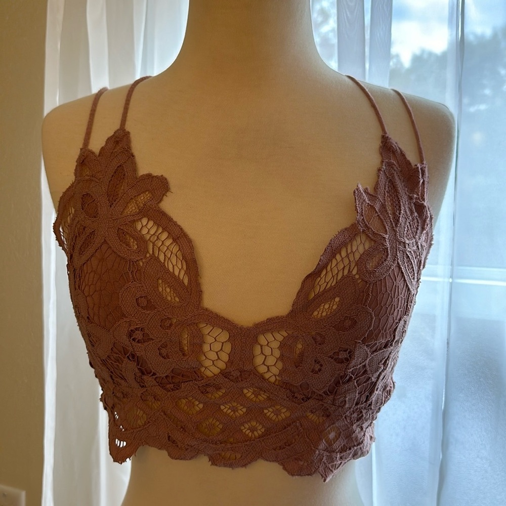 Free People dusty rose mauve bralette
